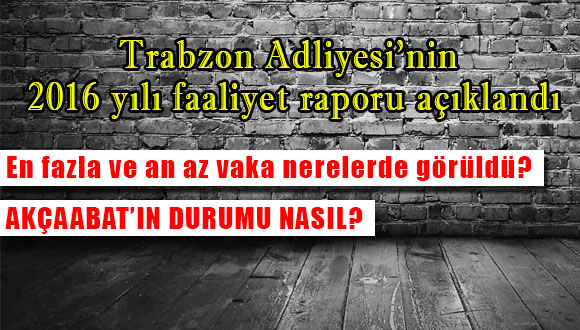 Trabzon Adliyesi’nin 2016 Yılı Faaliyet Raporu Açıklandı